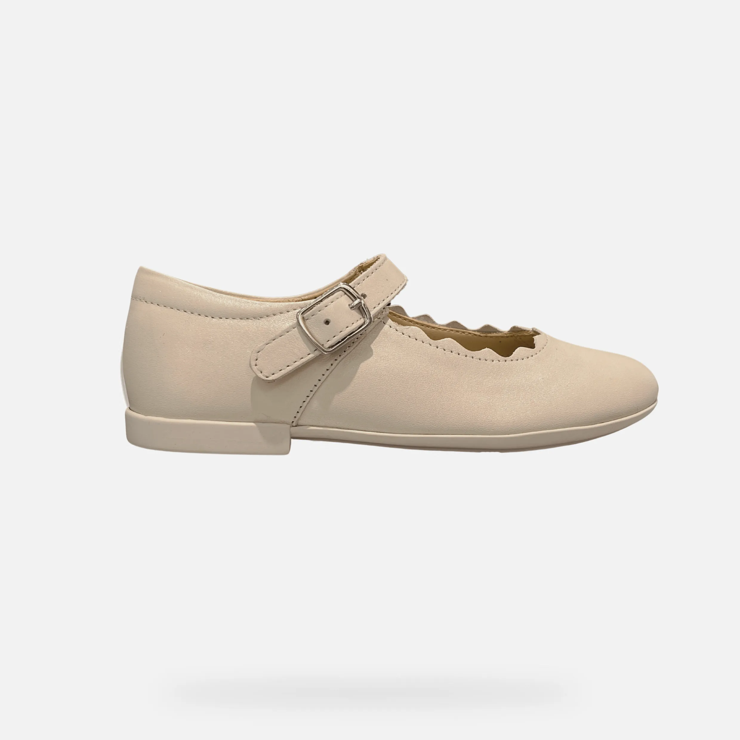 GEOX Jr Plie Girl leather Ballerina Flats white