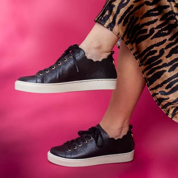 Julie Black | Metallic Leather sneaker