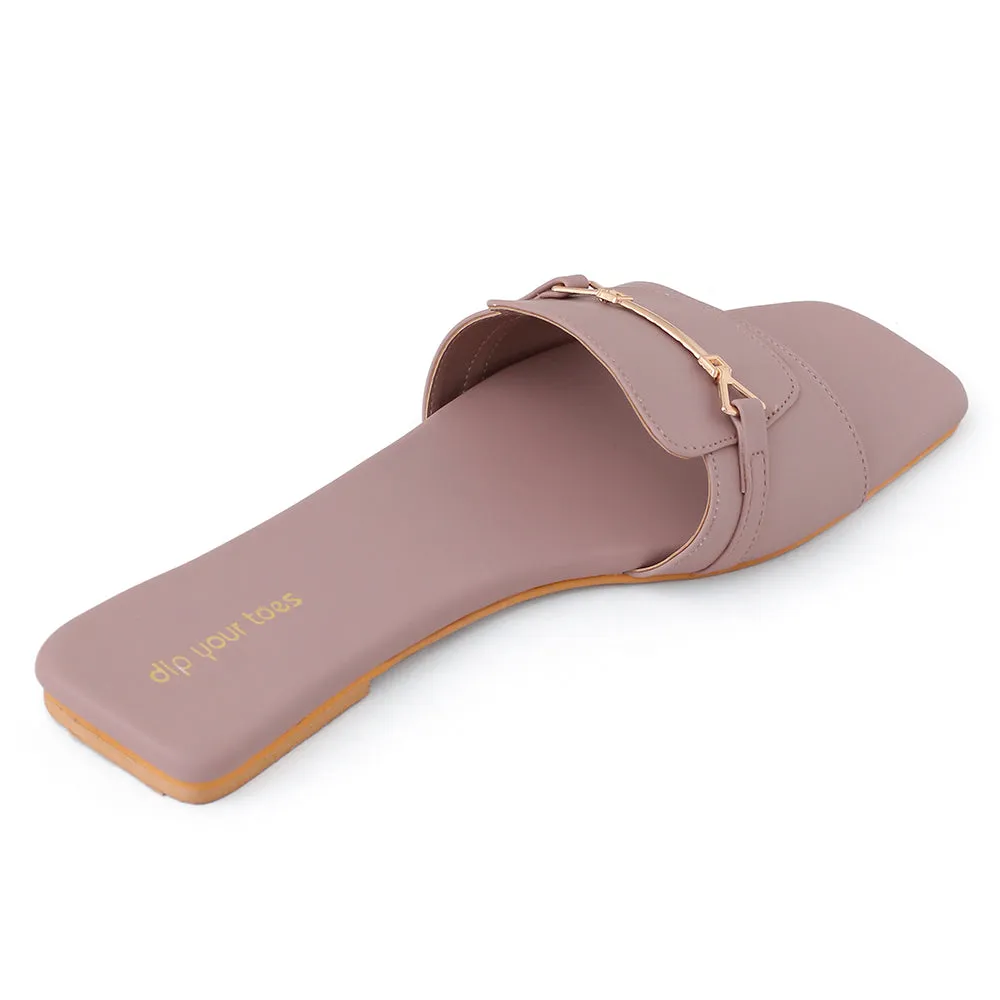 Lavender T-Shape Flats