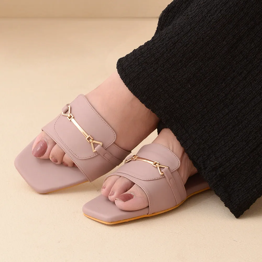 Lavender T-Shape Flats