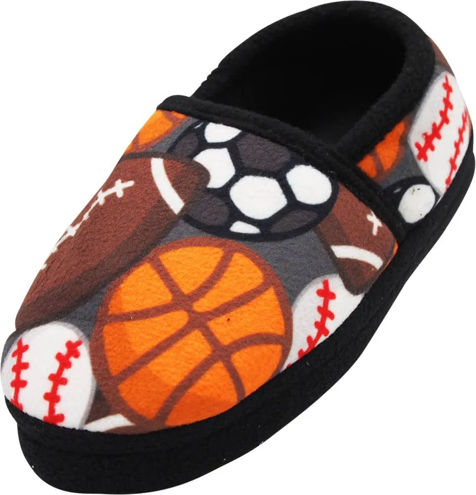 NORTY Big Kids 4-6 Grey Sports Balls Slippers 17204
