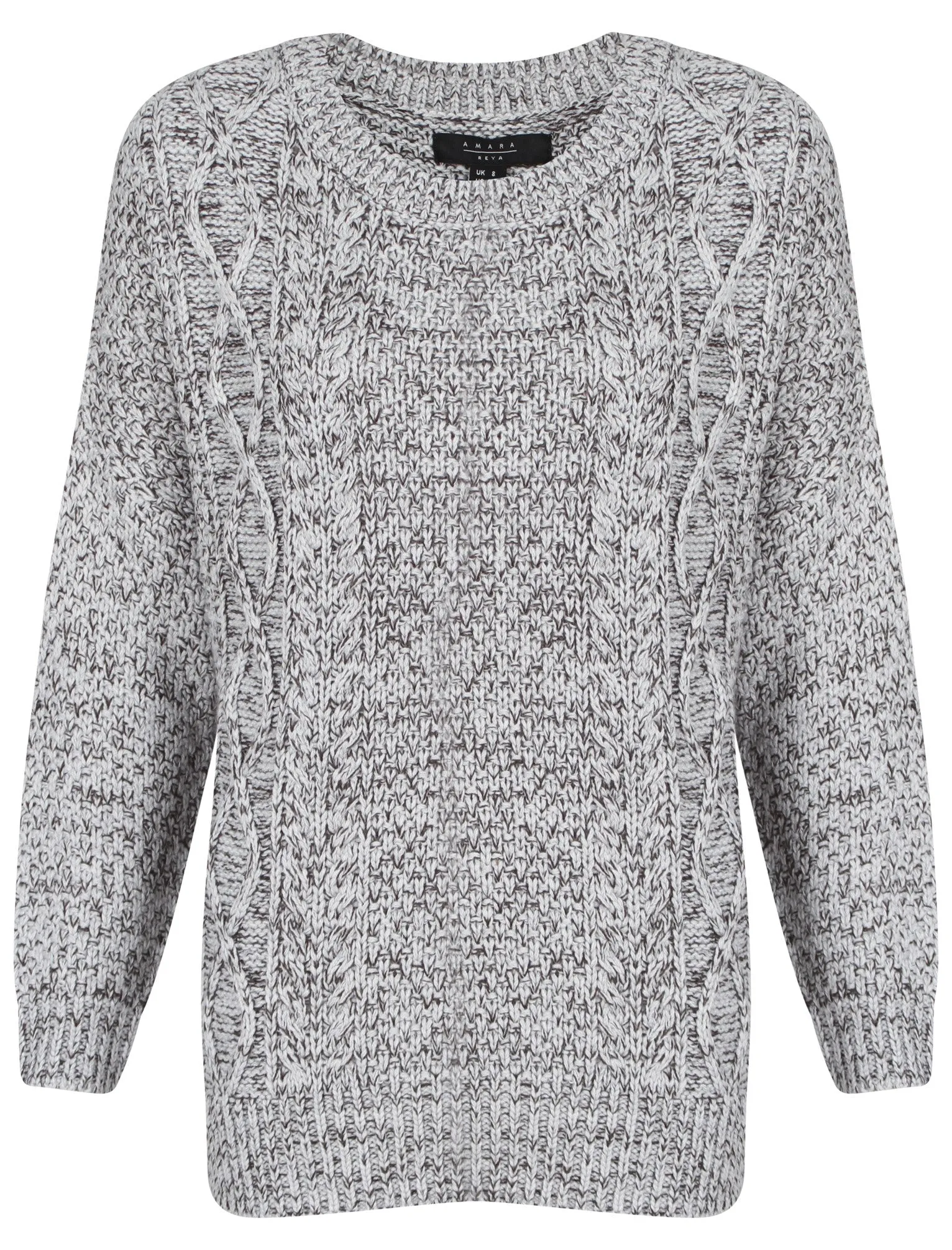 Womens Amara Reya Lemon Blossom Grey Crew Neck Jumper